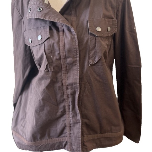 Columbia Light Jacket Women's Size XL Brown Snaps Pockets Omni Shade - Picture 12 of 14